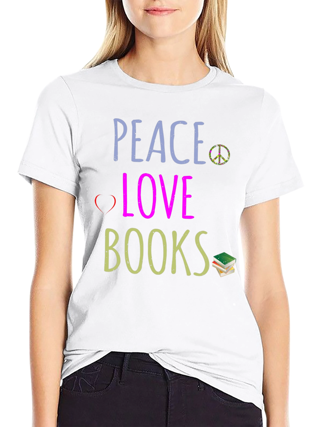 Peace Love Books Graphic T-Shirt