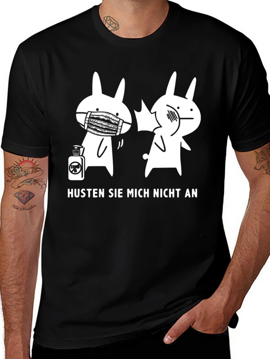 Humorous Pandemic Bunny Tee - Husten Sie Mich Nicht An