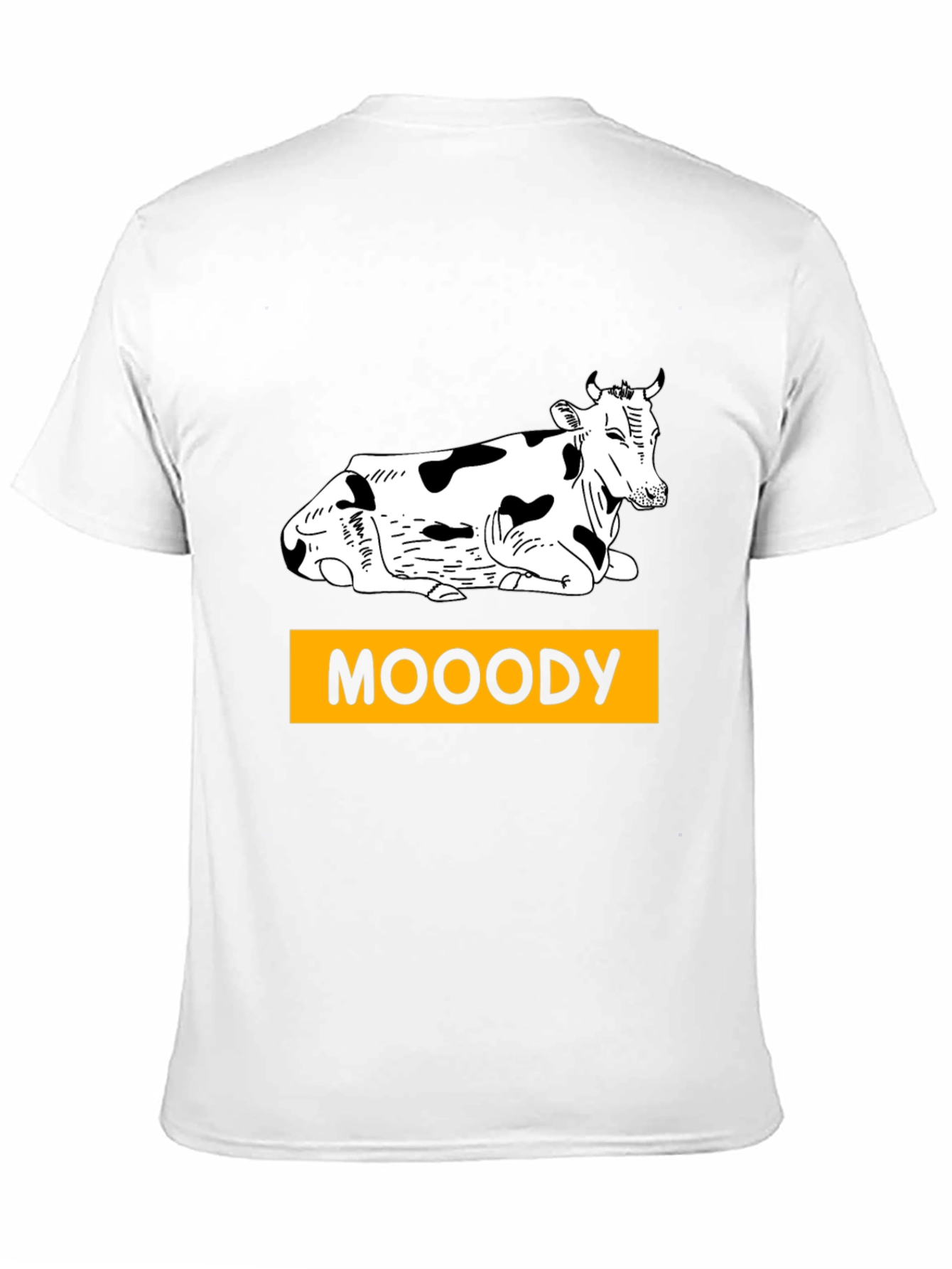 Moody Cow Graphic T-Shirt - Black Casual Wear