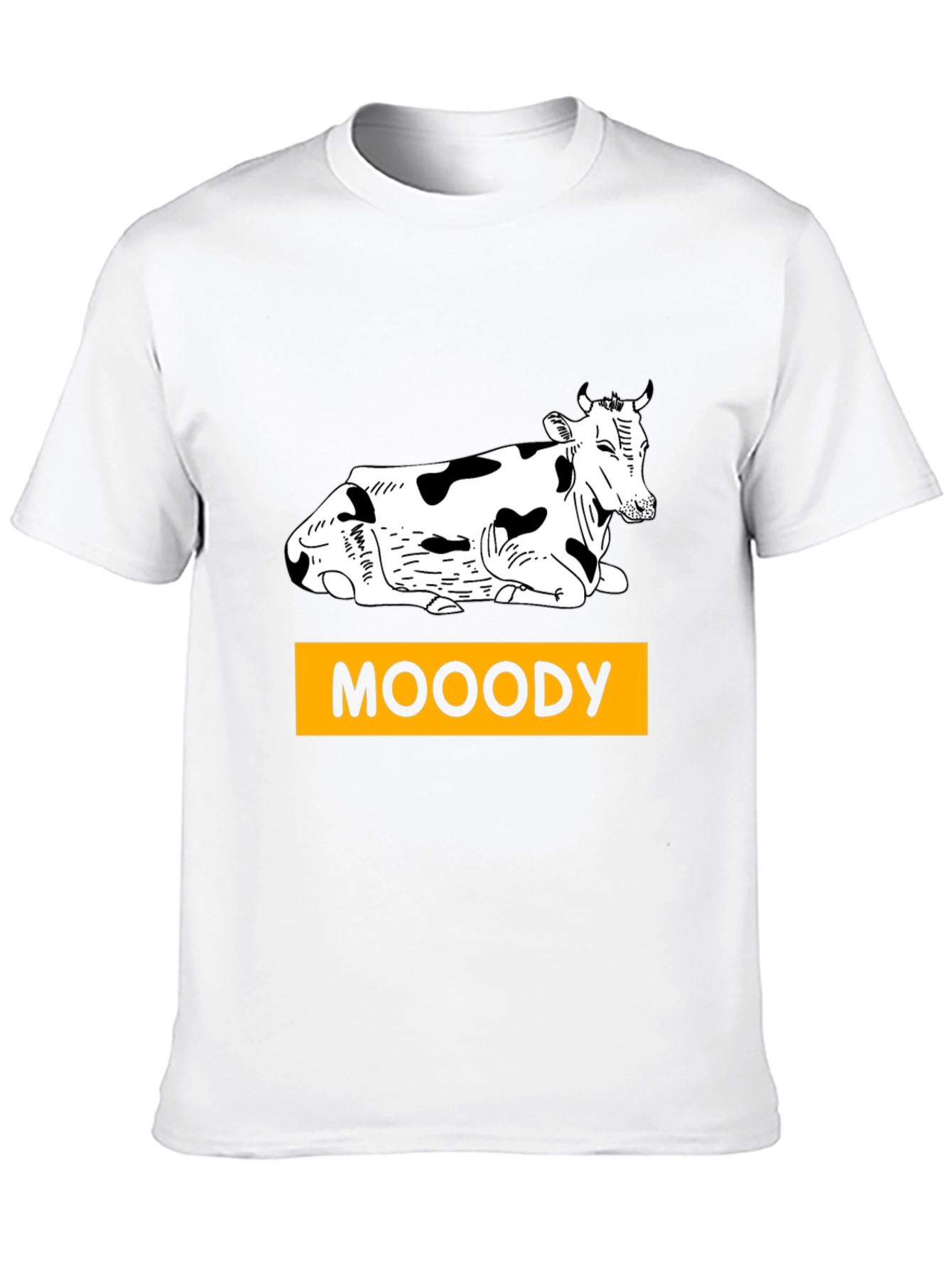 Moody Cow Graphic T-Shirt - Black Casual Wear