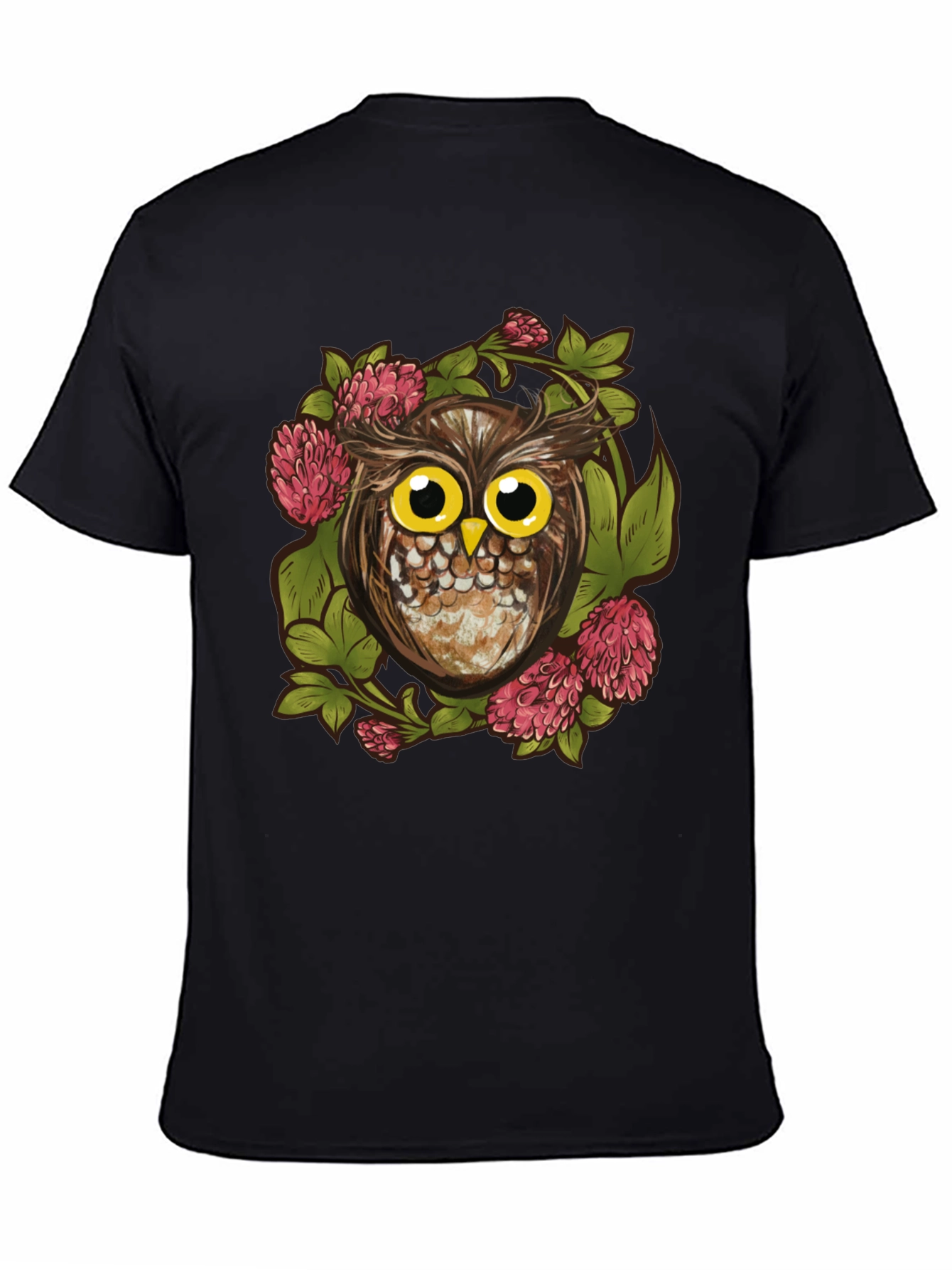 Owl & Clover Graphic Tee - Mens Black T-Shirt