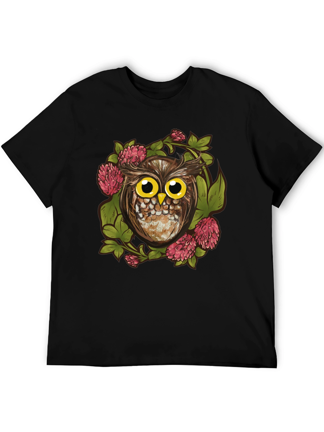 Owl & Clover Graphic Tee - Mens Black T-Shirt