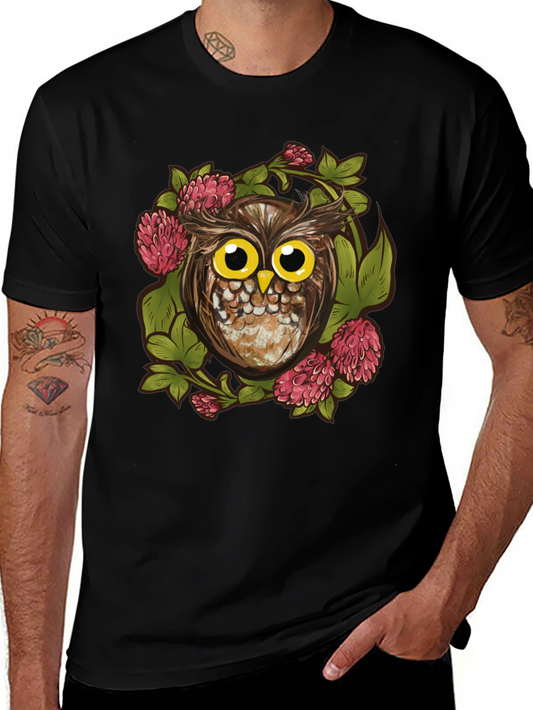 Owl & Clover Graphic Tee - Mens Black T-Shirt