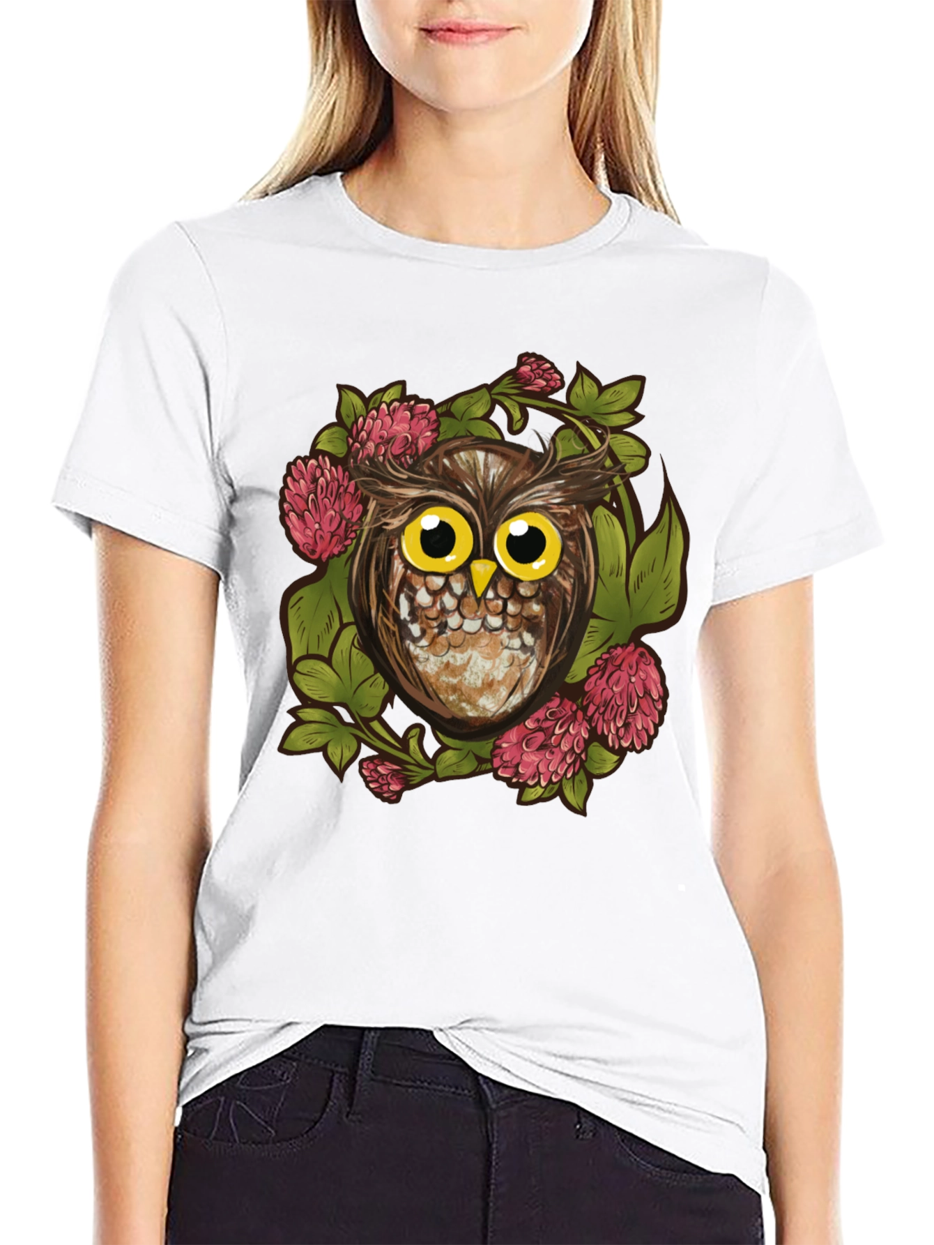 Owl & Clover Graphic Tee - Mens Black T-Shirt