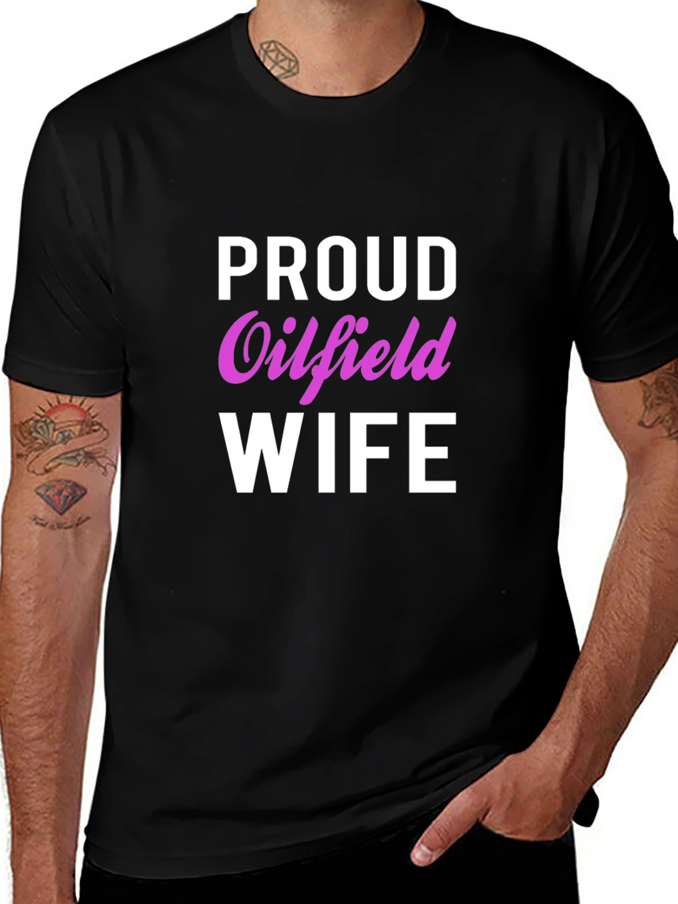 Proud Oilfield Wife Black T-Shirt