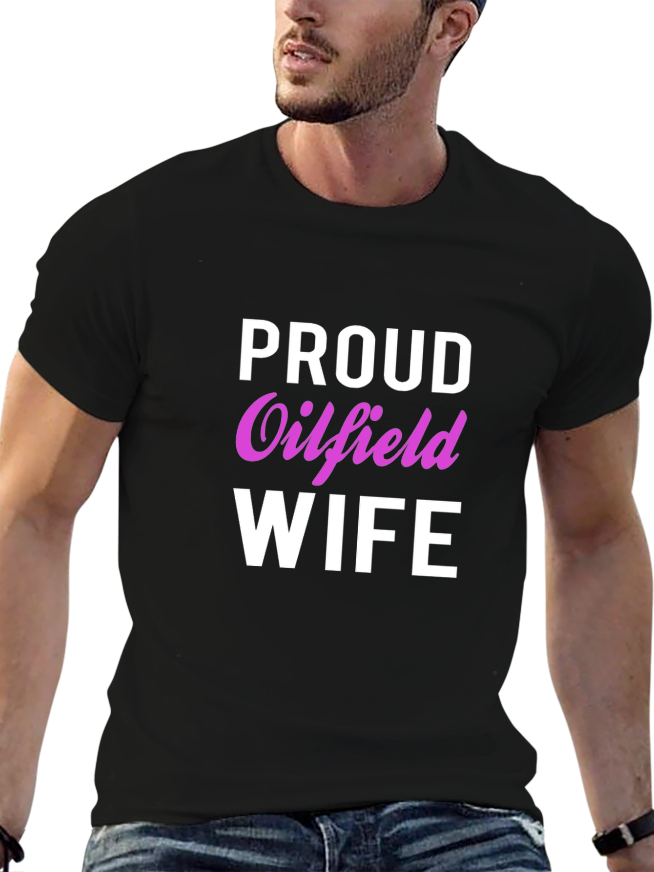 Proud Oilfield Wife Black T-Shirt