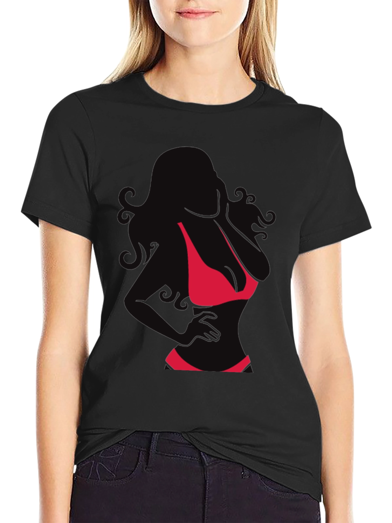Silhouette Bikini Graphic T-Shirt - Mens Fashion Tee