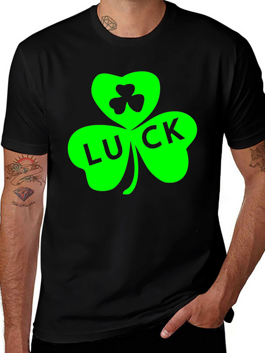 Lucky Green Shamrock Black T-Shirt