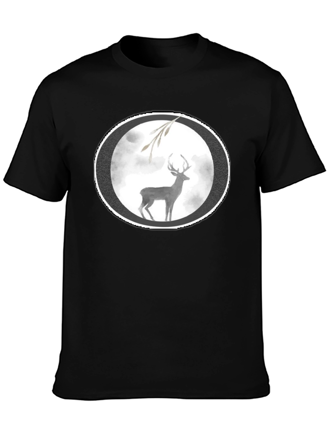 Deer Graphic Black T-Shirt