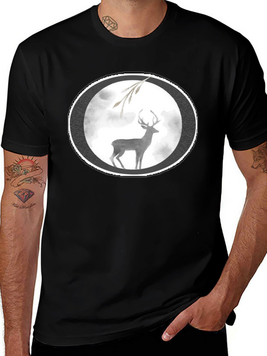 Deer Graphic Black T-Shirt