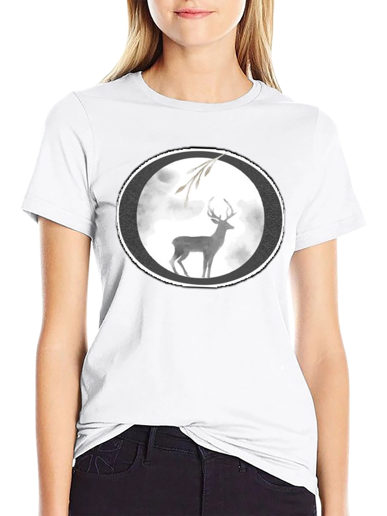 Deer Graphic Black T-Shirt