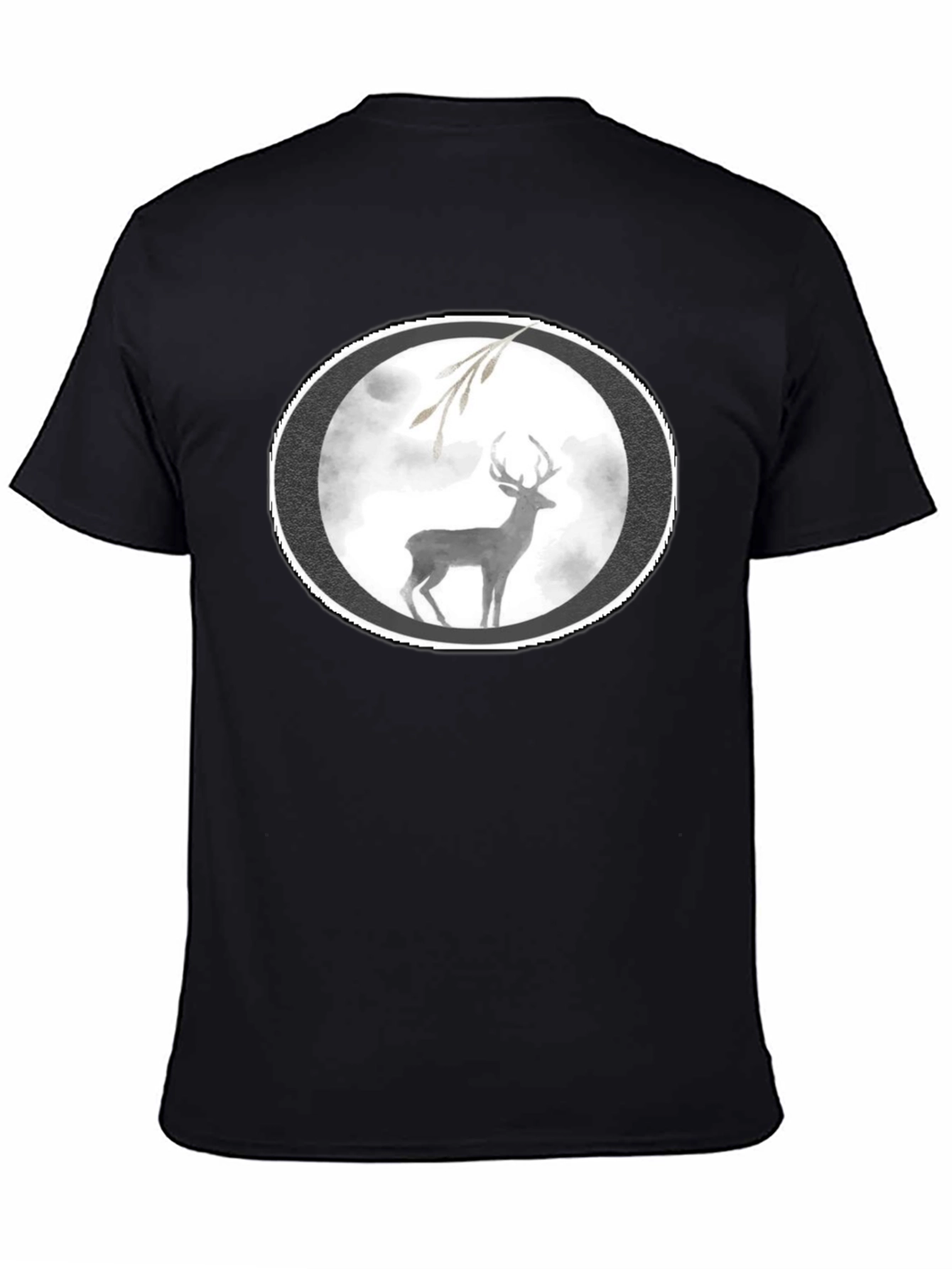 Deer Graphic Black T-Shirt
