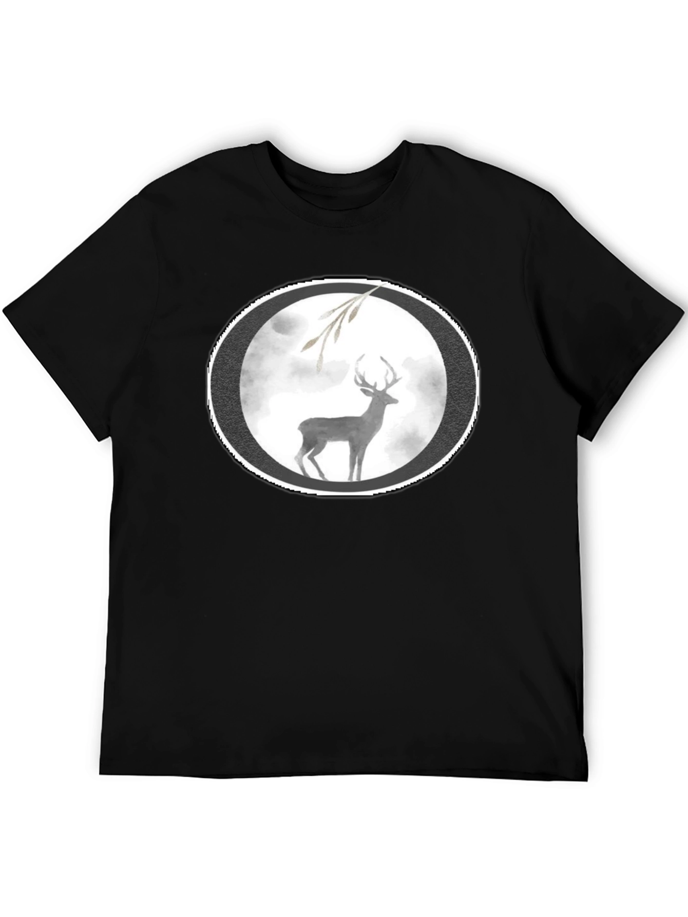 Deer Graphic Black T-Shirt