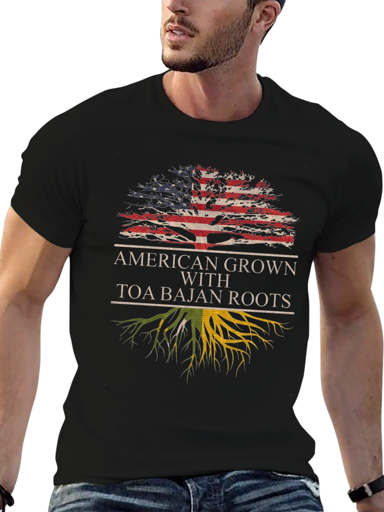 American Grown with TOA Bajan Roots T-Shirt