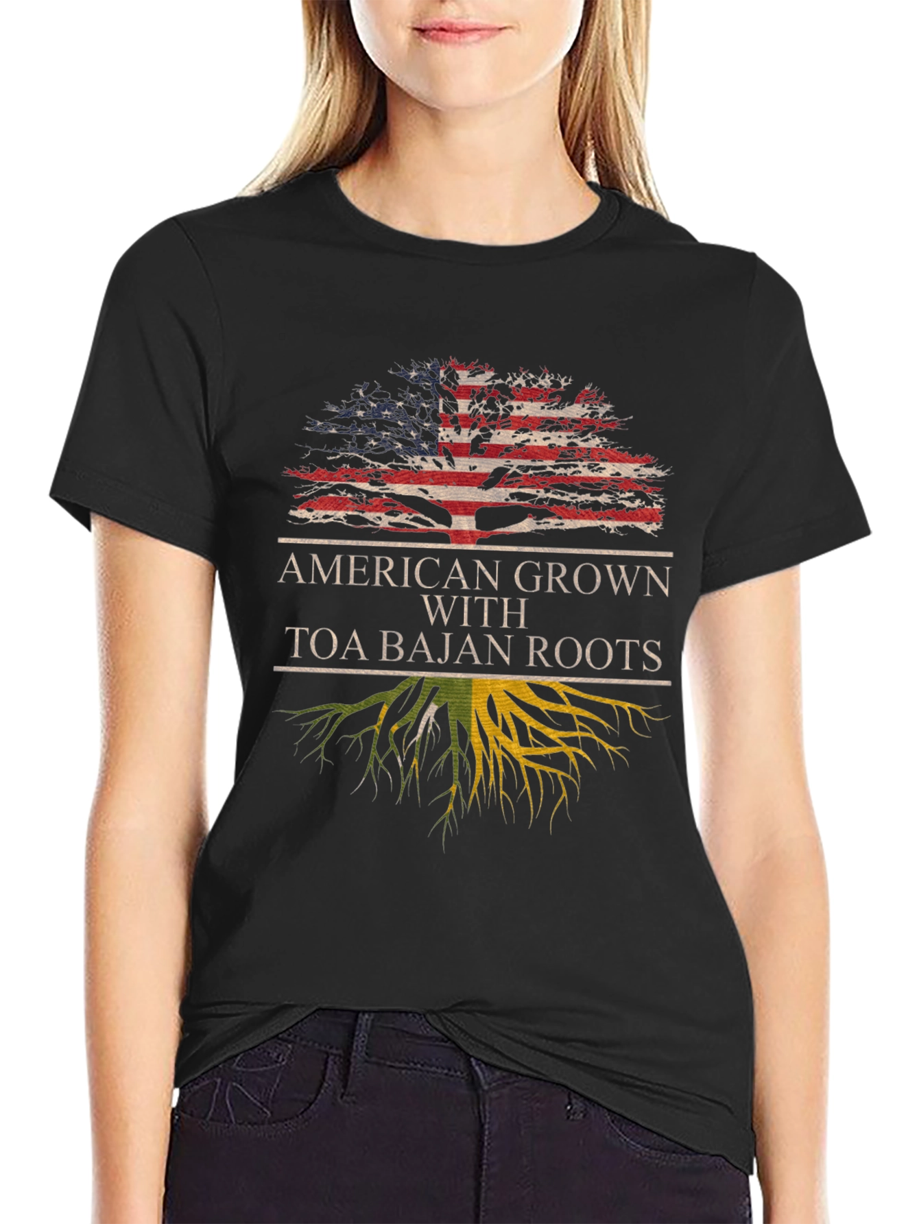 American Grown with TOA Bajan Roots T-Shirt