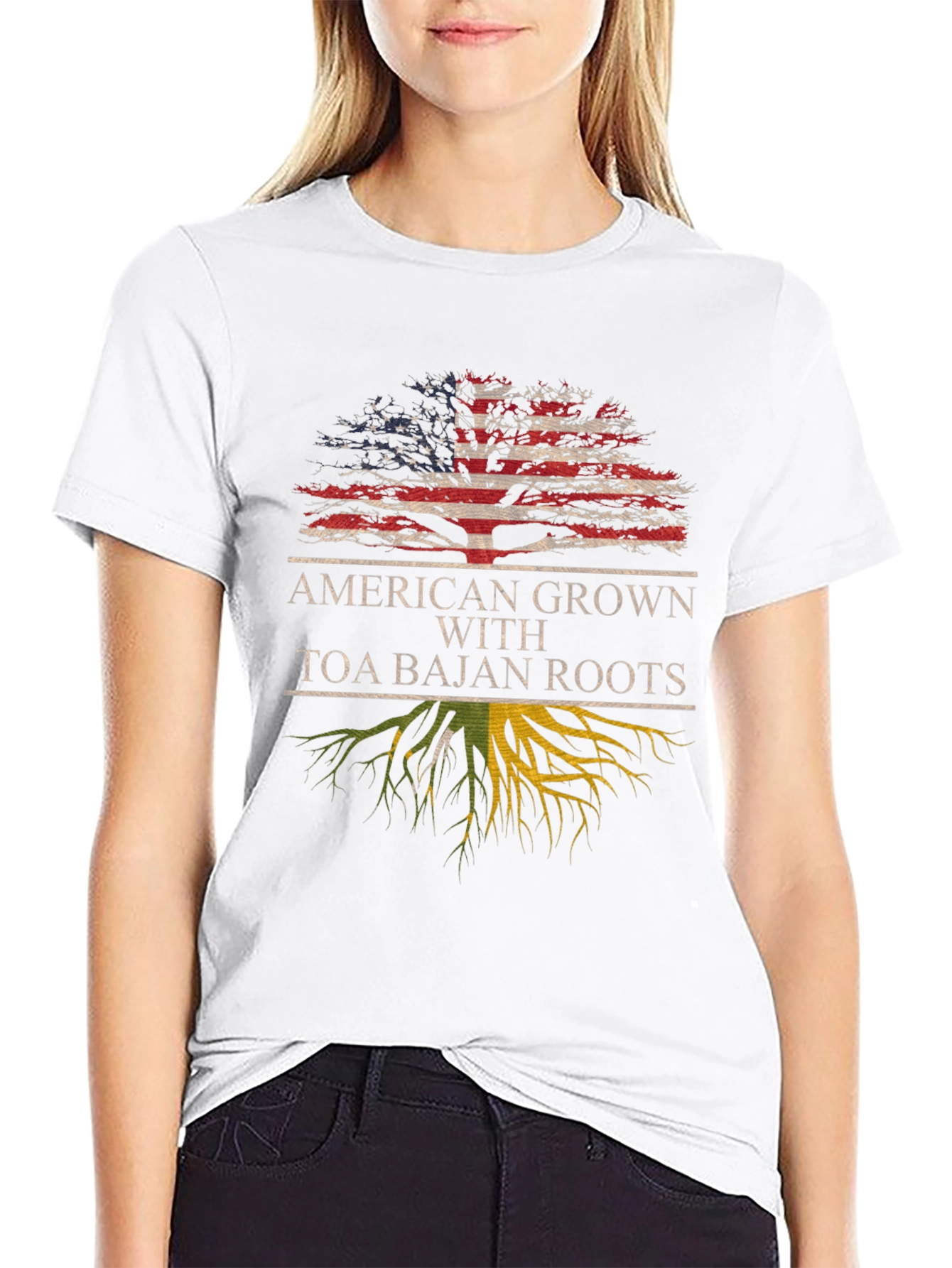 American Grown with TOA Bajan Roots T-Shirt