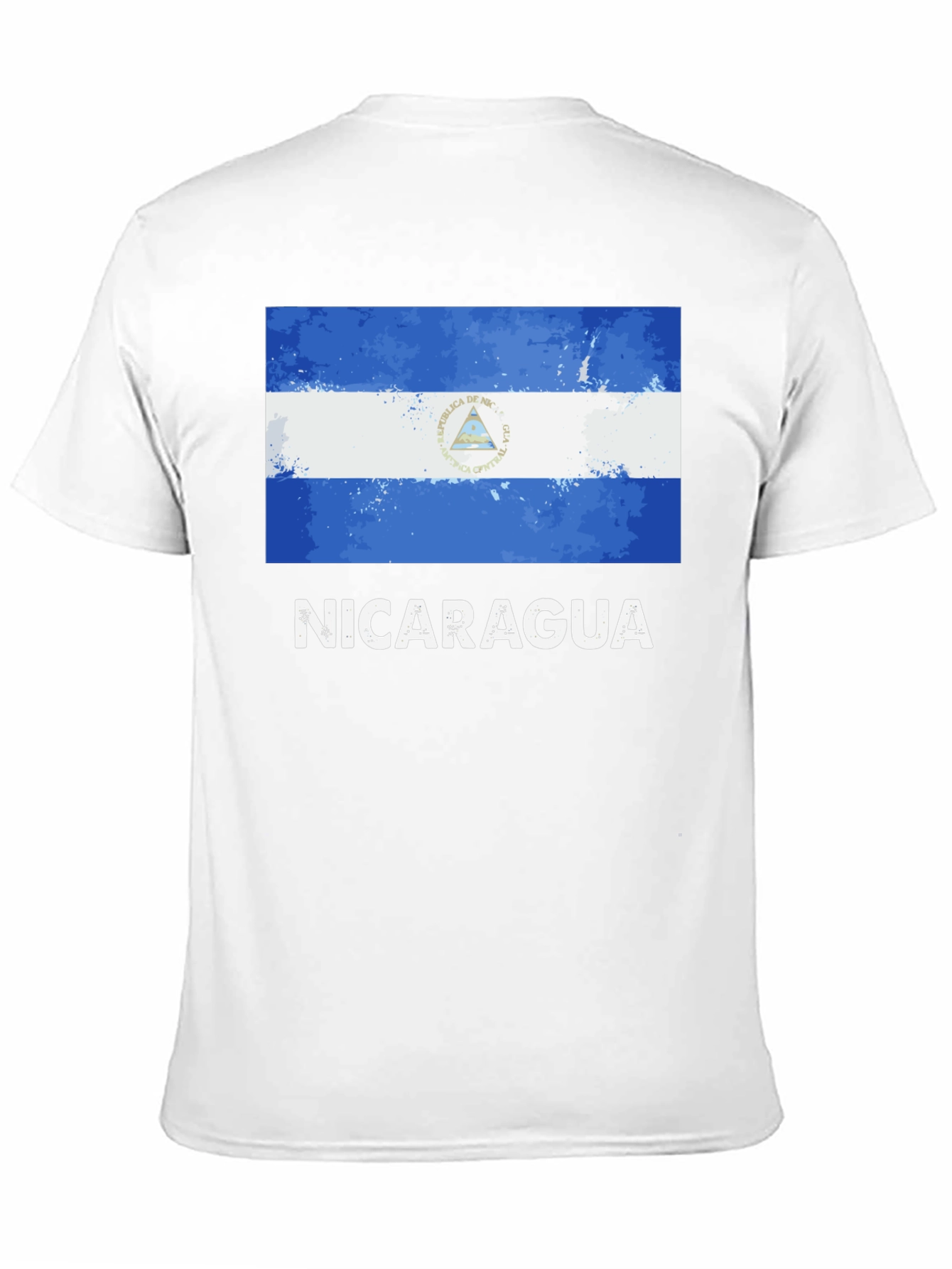 Nicaragua Flag T-Shirt - Black Cotton Tee