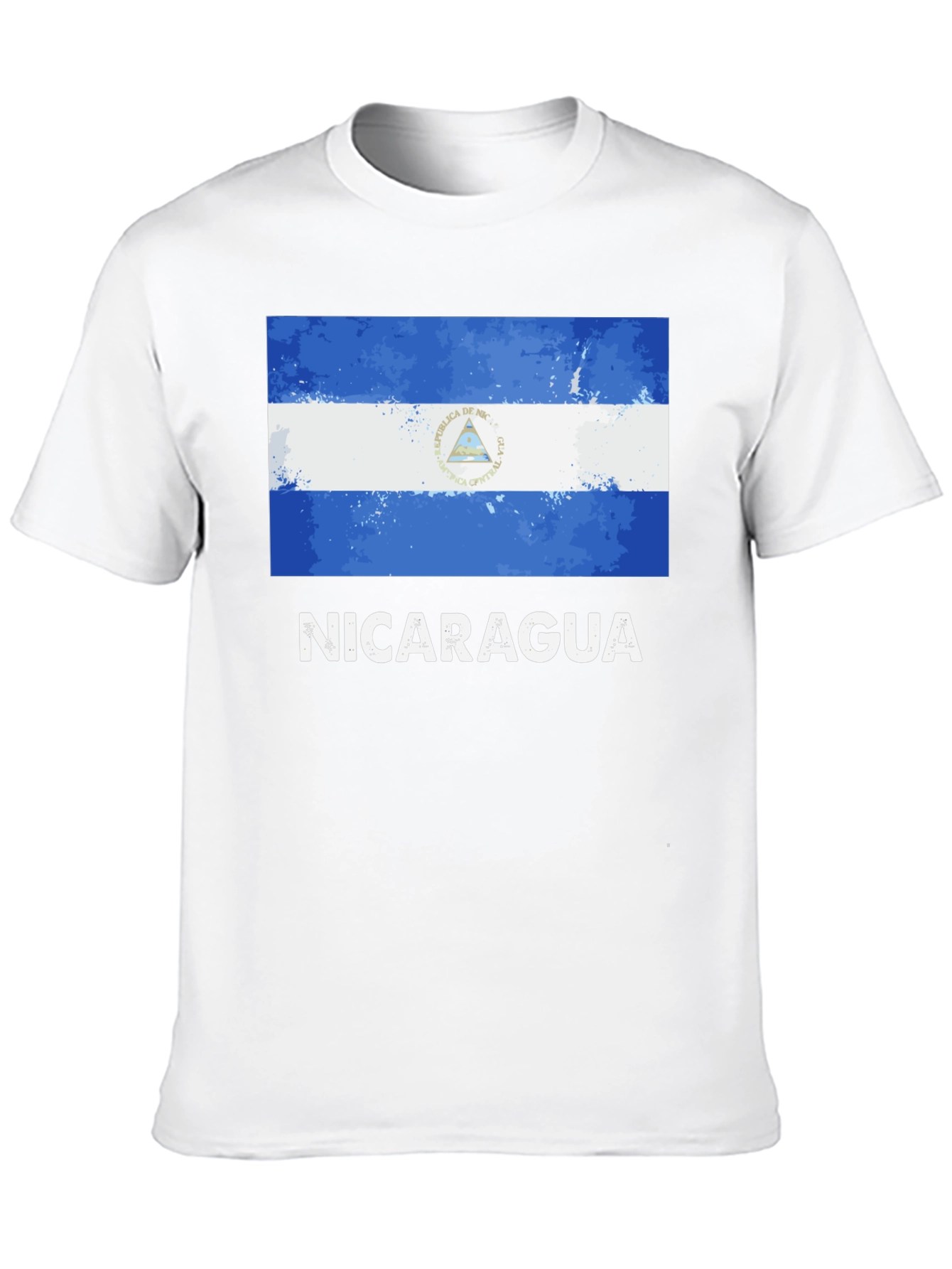 Nicaragua Flag T-Shirt - Black Cotton Tee