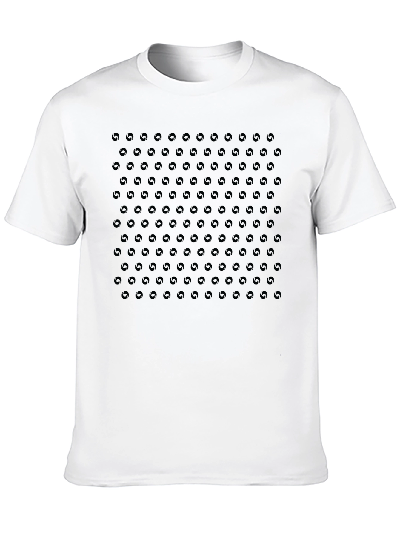 Monochrome Aperture Pattern Crew Neck T-Shirt
