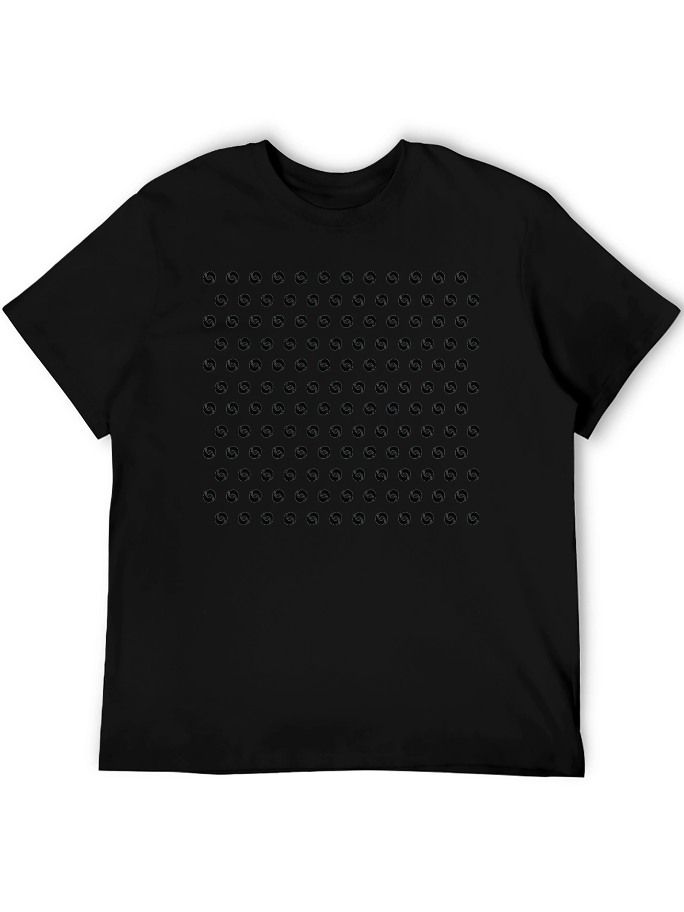 Monochrome Aperture Pattern Crew Neck T-Shirt