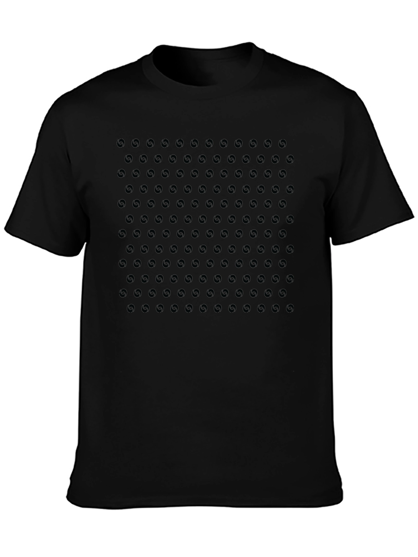 Monochrome Aperture Pattern Crew Neck T-Shirt
