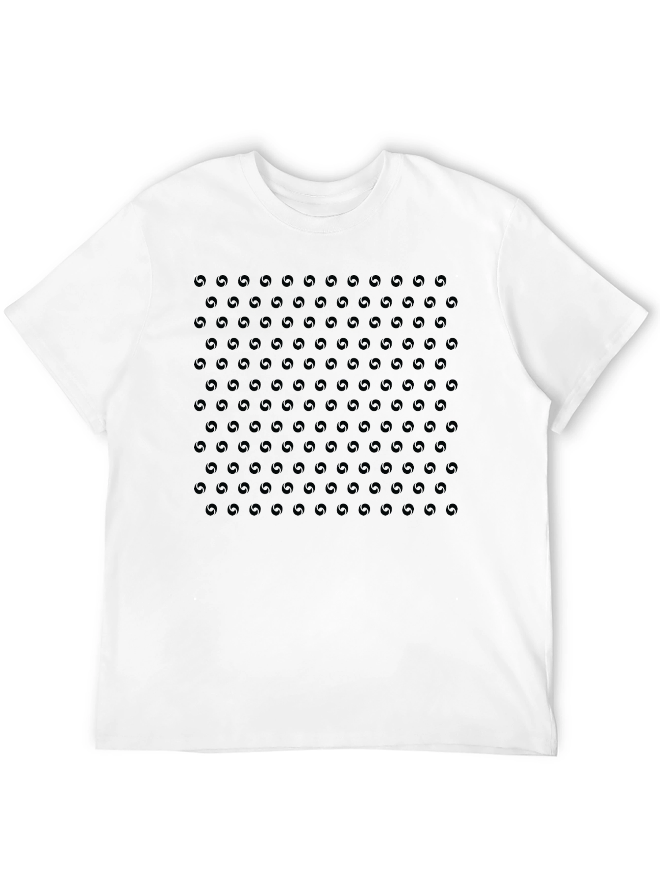 Monochrome Aperture Pattern Crew Neck T-Shirt
