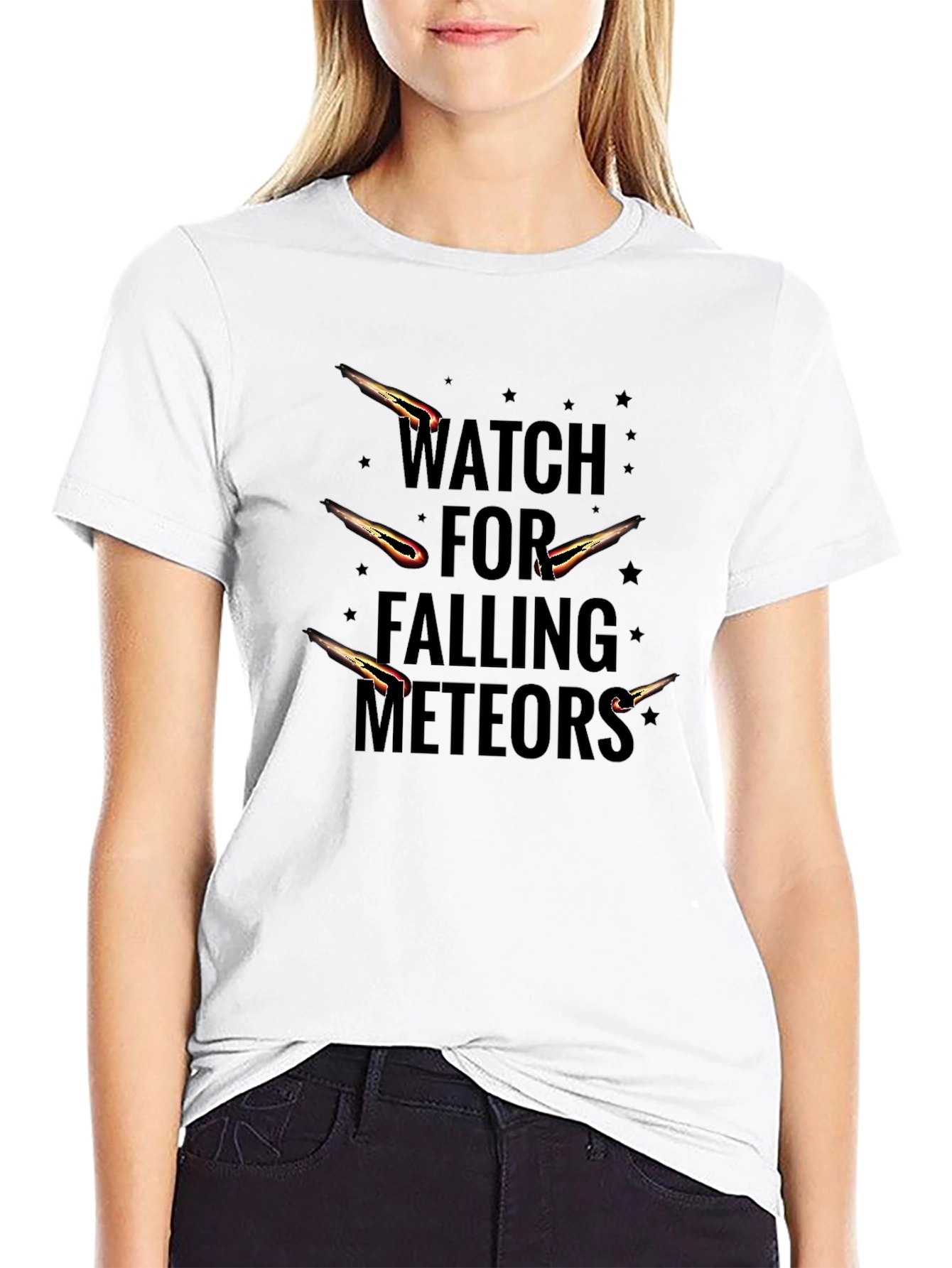 Watch for Falling Meteors Black Graphic Tee