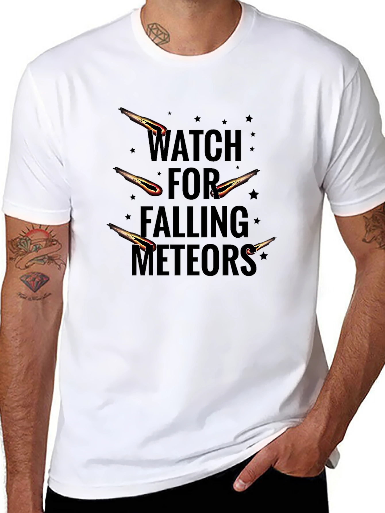 Watch for Falling Meteors Black Graphic Tee