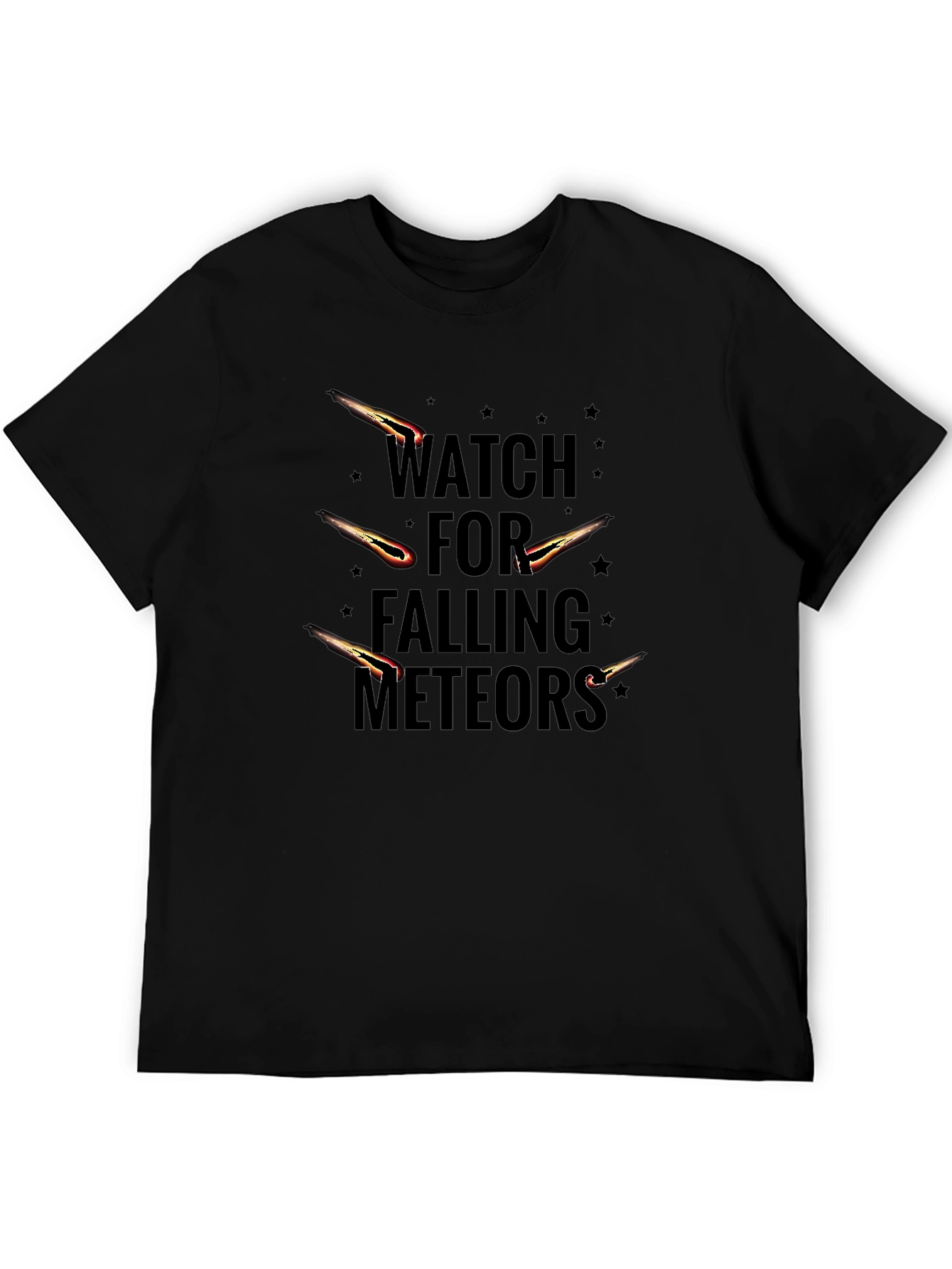 Watch for Falling Meteors Black Graphic Tee