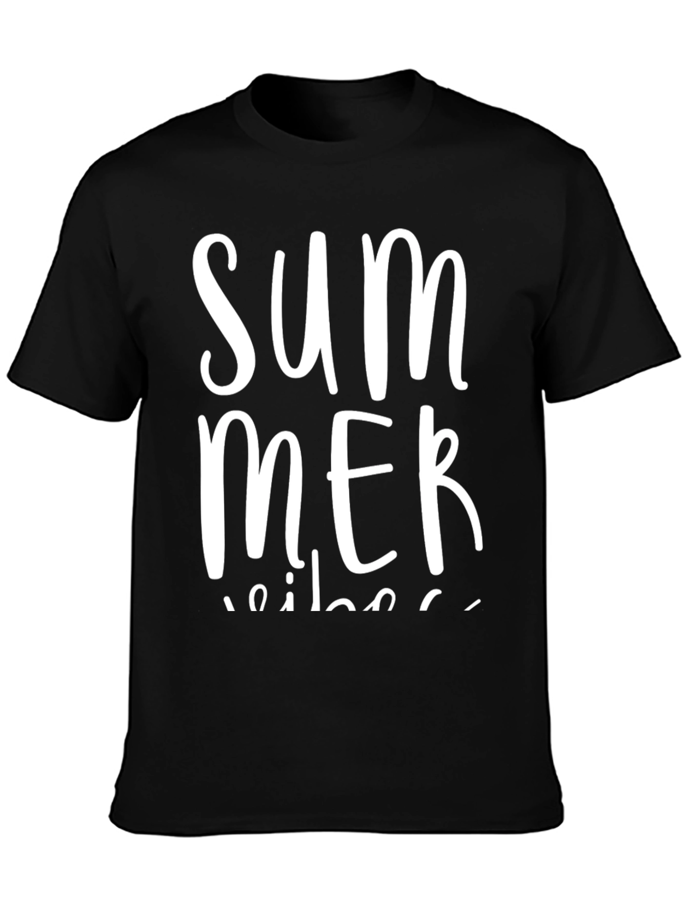 Summer Vibes Black Graphic Tee Shirt