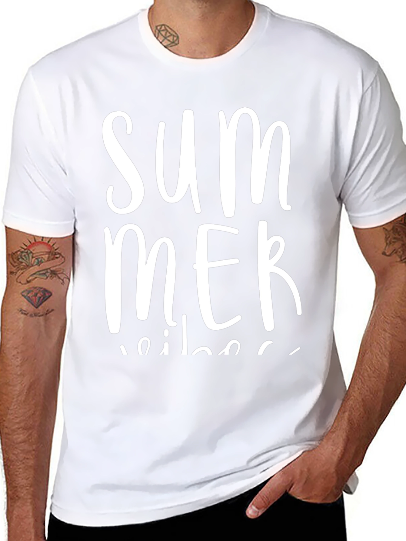 Summer Vibes Black Graphic Tee Shirt