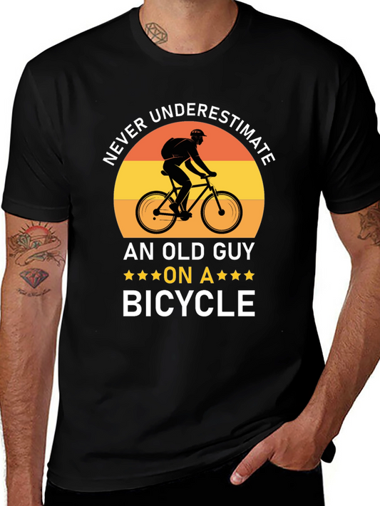 Never Underestimate Old Guy On Bicycle T-Shirt