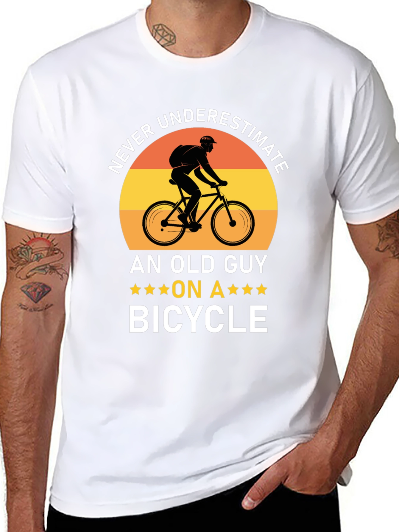 Never Underestimate Old Guy On Bicycle T-Shirt