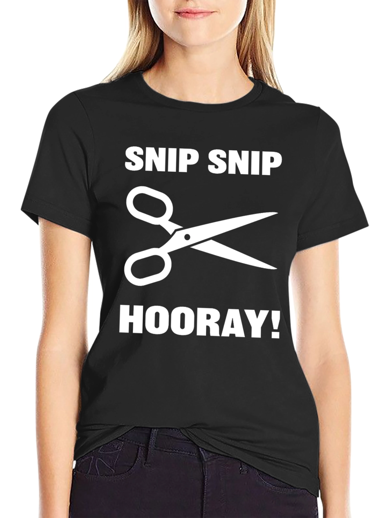 Snip Snip Hooray! Black Graphic Tee