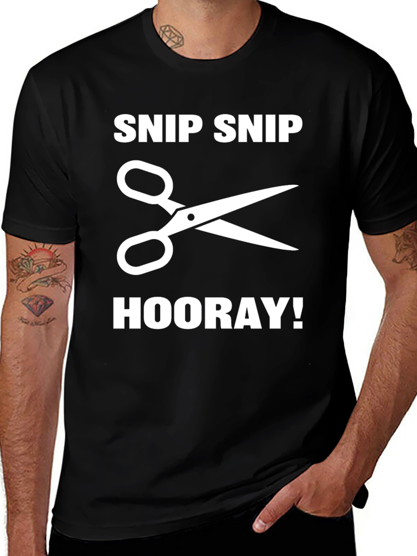 Snip Snip Hooray! Black Graphic Tee