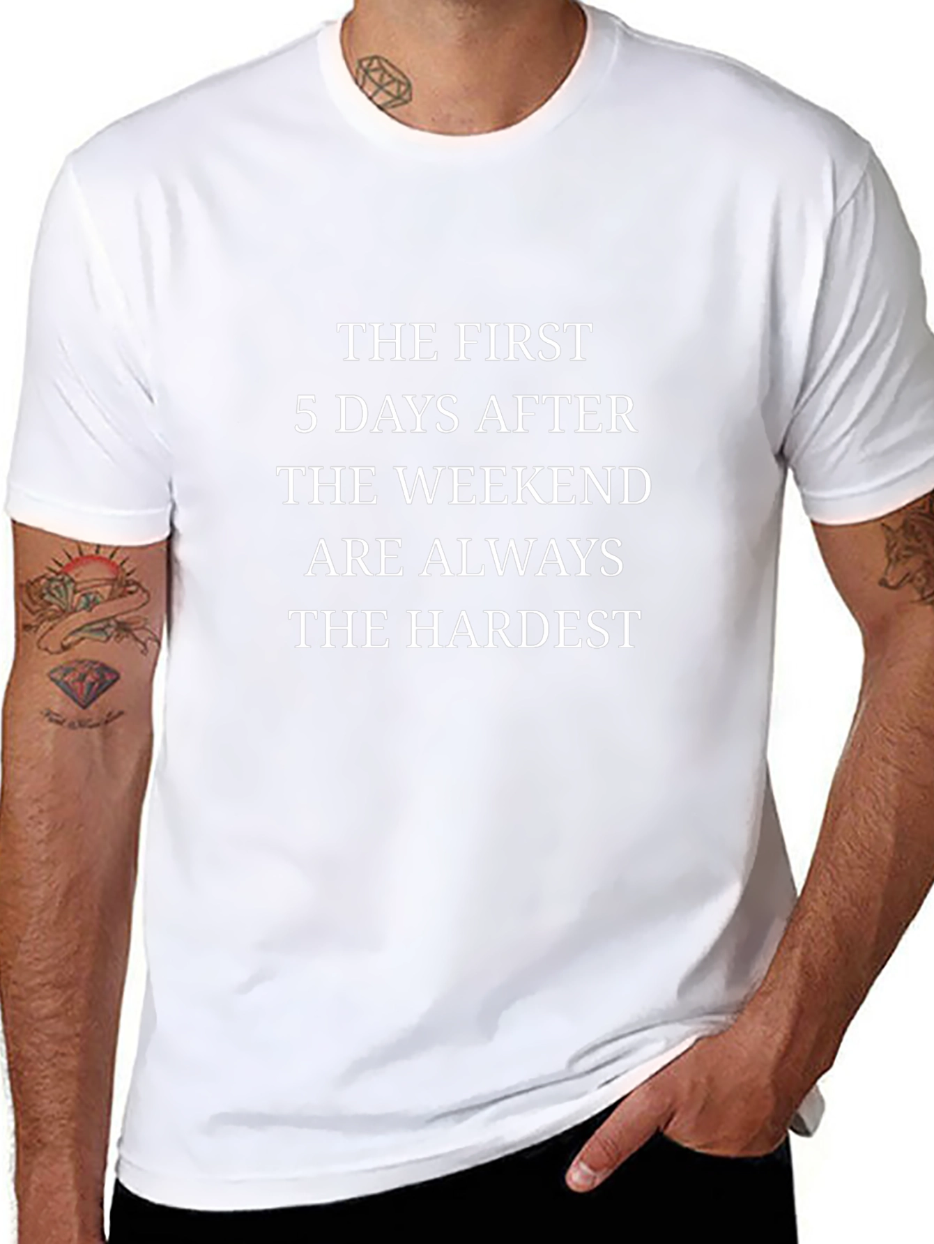 Funny Hardest Days After Weekend Black Graphic Tee