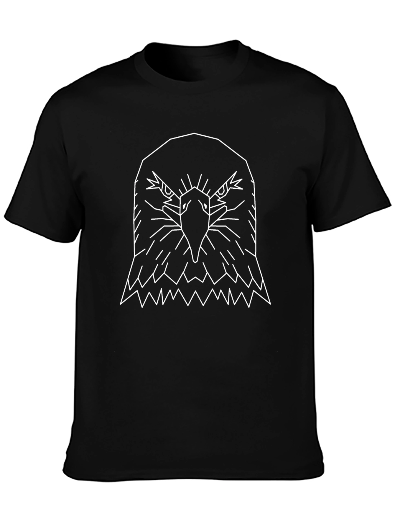 Geometric Eagle Graphic Tee - Black Casual Shirt