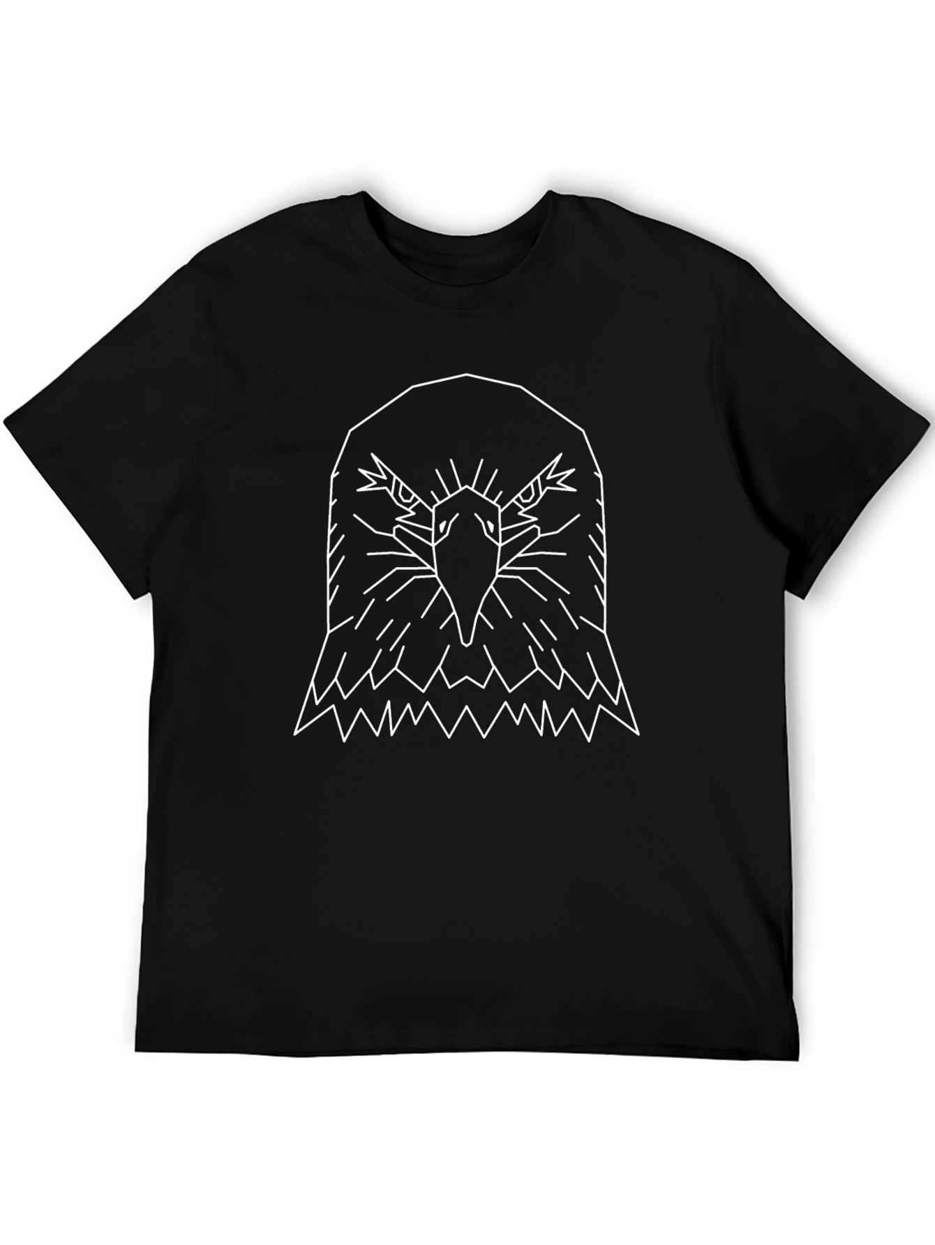 Geometric Eagle Graphic Tee - Black Casual Shirt