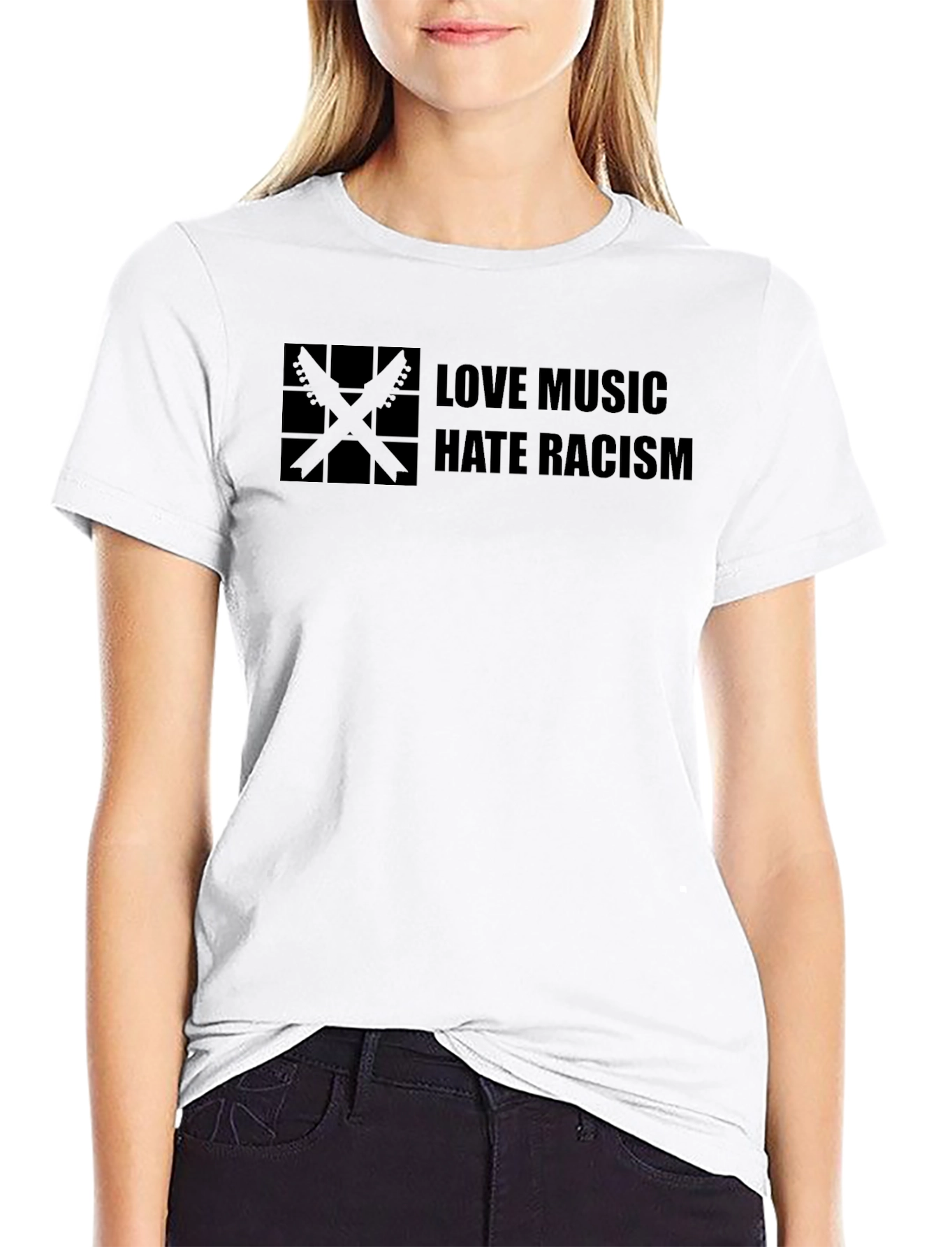 Love Music Hate Racism Black T-Shirt