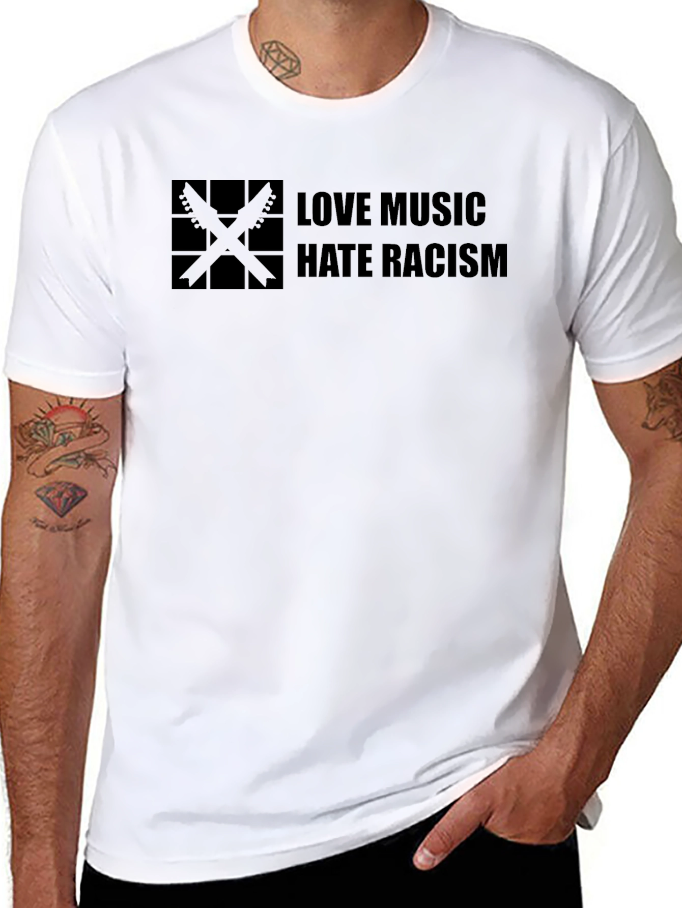 Love Music Hate Racism Black T-Shirt