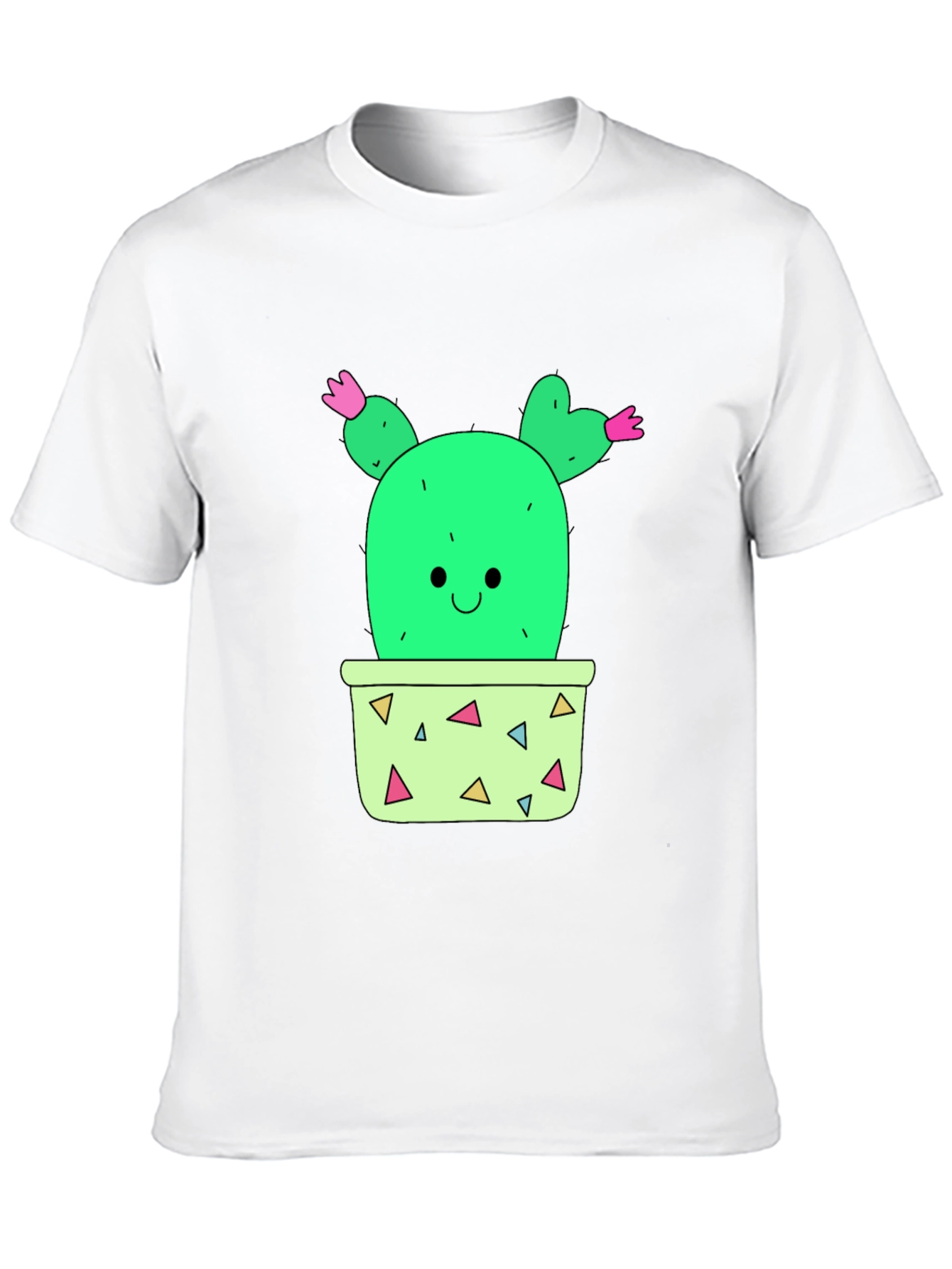 Cactus Graphic T-Shirt - Black Cute Potted Plant Tee