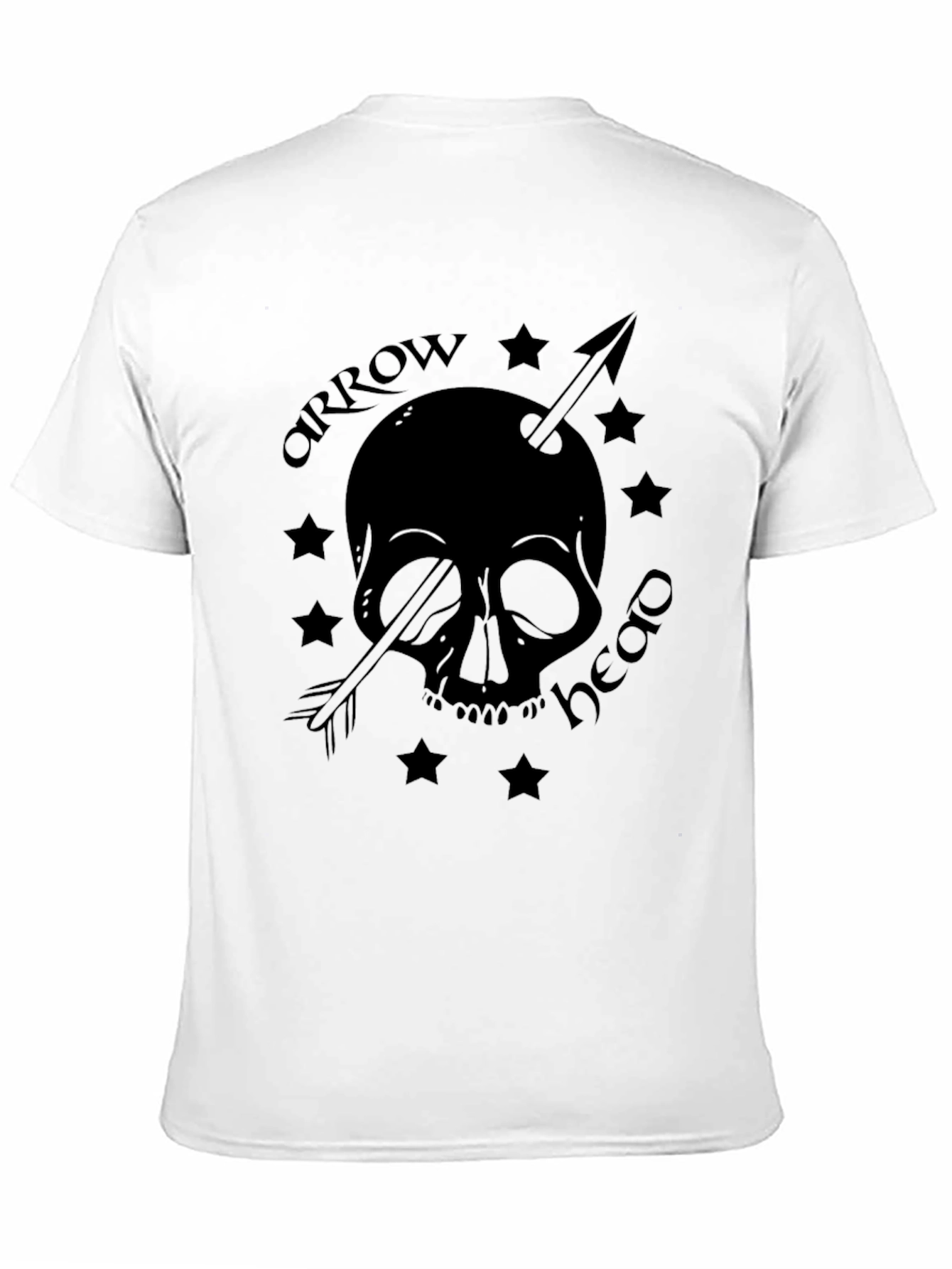 Skull Arrowhead Graphic Tee - Black