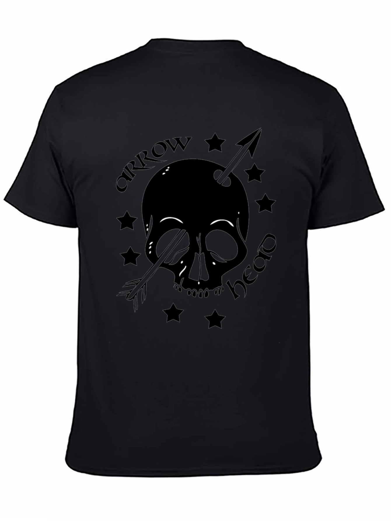 Skull Arrowhead Graphic Tee - Black