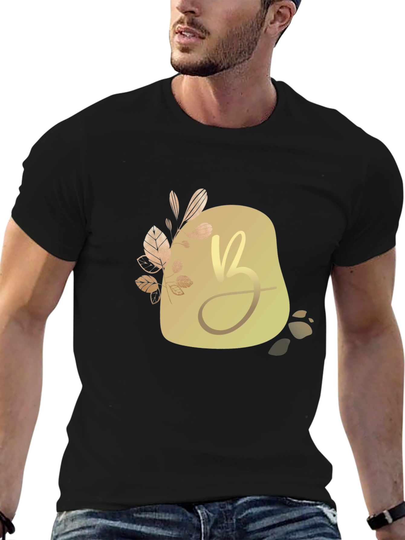Elegant Initial B Graphic Tee - Modern Stylish Design