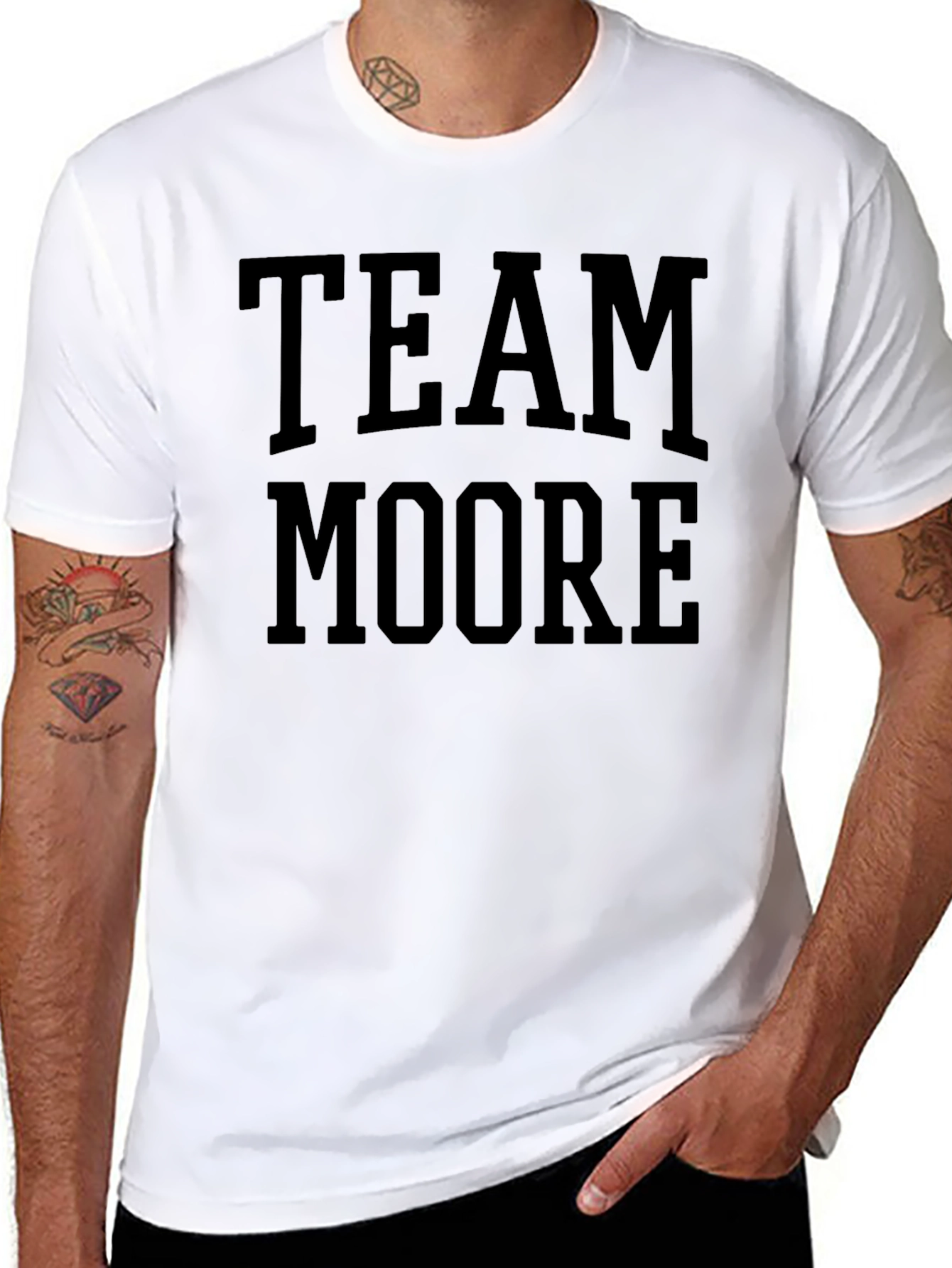 Team Moore Black Cotton Graphic Tee