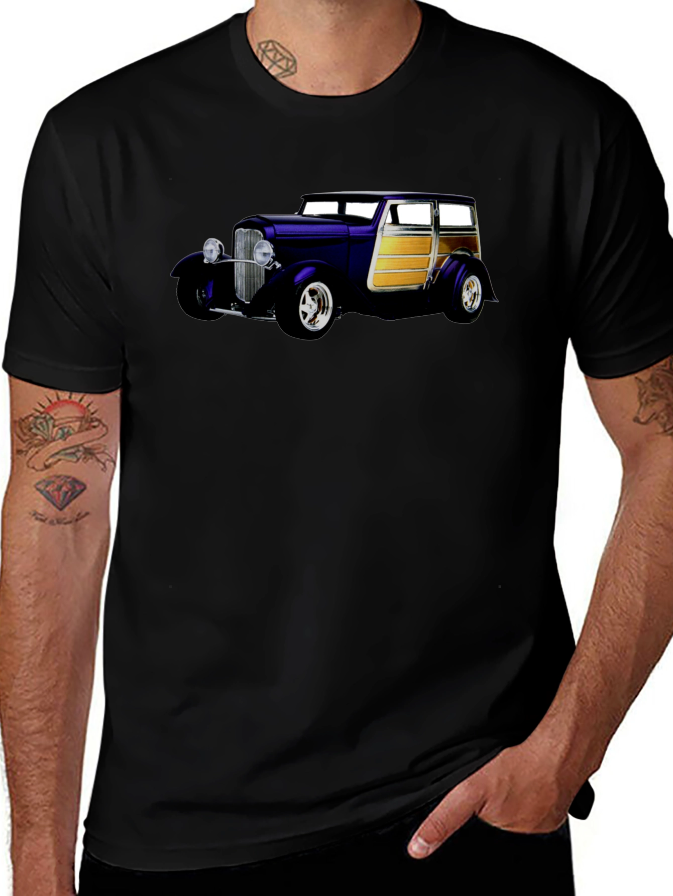 Classic Car Graphic Black T-Shirt