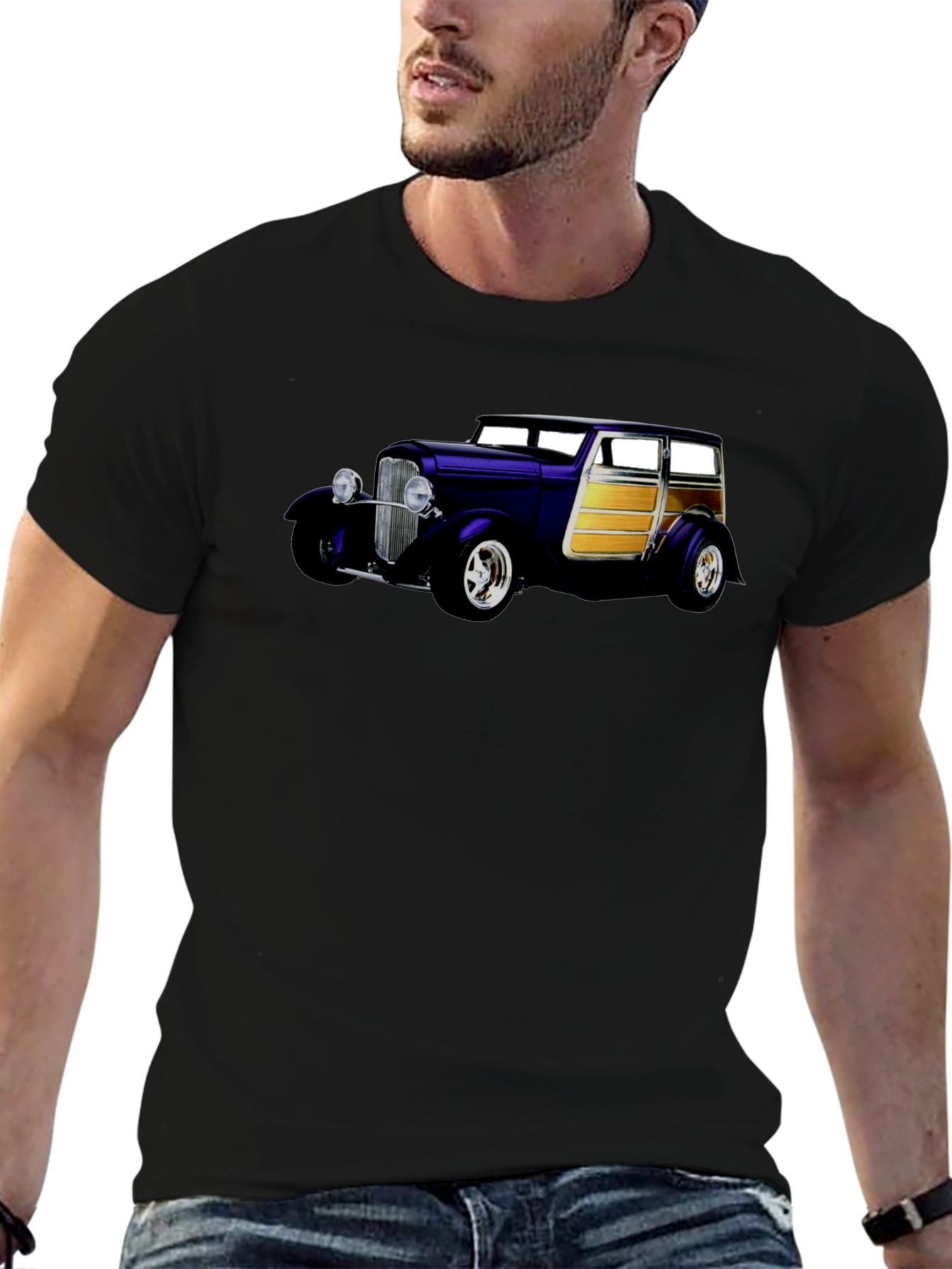 Classic Car Graphic Black T-Shirt