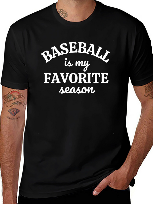 Baseball is My Favorite Season Black T-Shirt