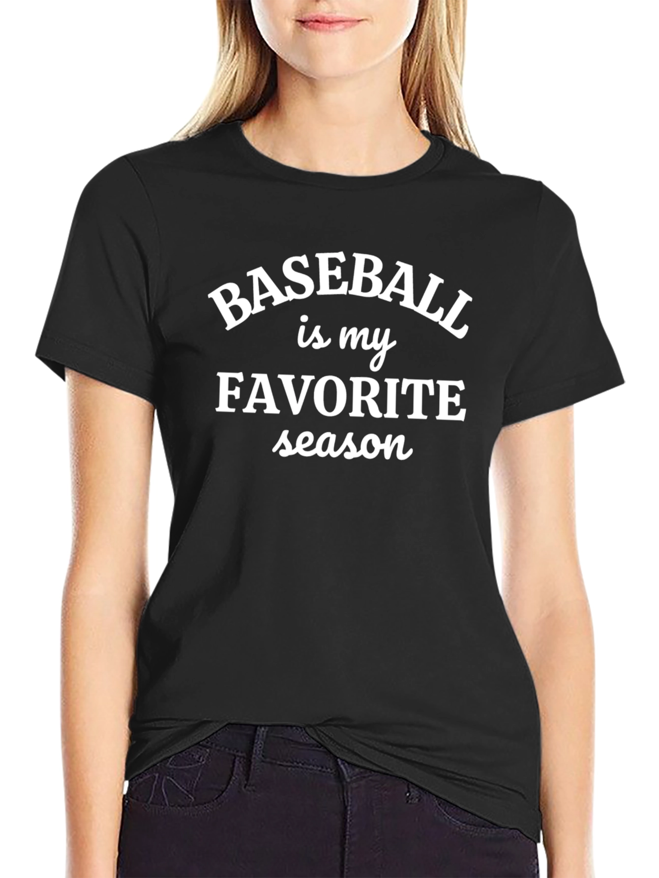 Baseball is My Favorite Season Black T-Shirt