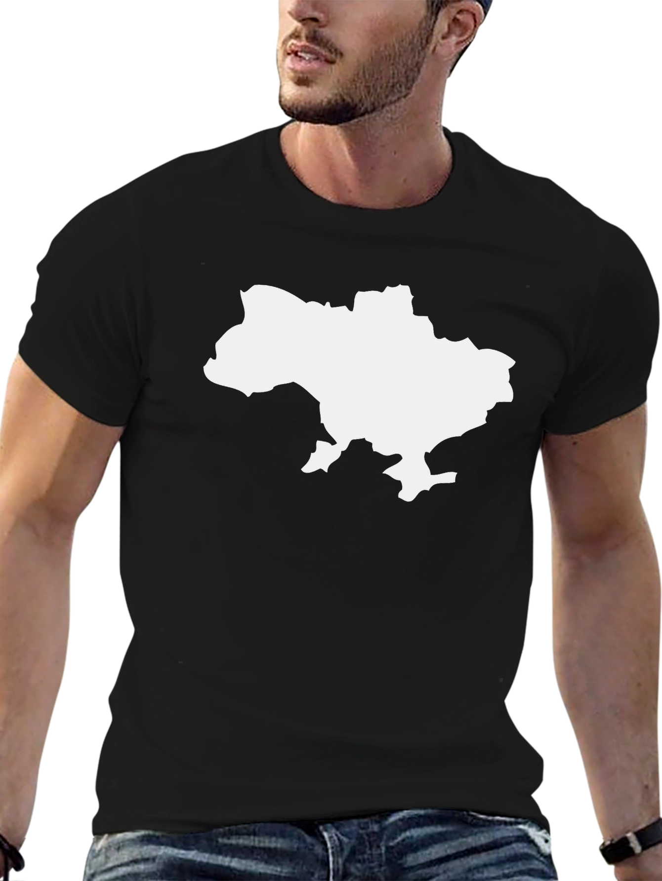 Ukraine Map Black T-Shirt